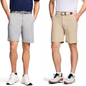 IZOD GOLF Set of 2 Men’s Straight Leg Golf Shorts in Gray and Khaki